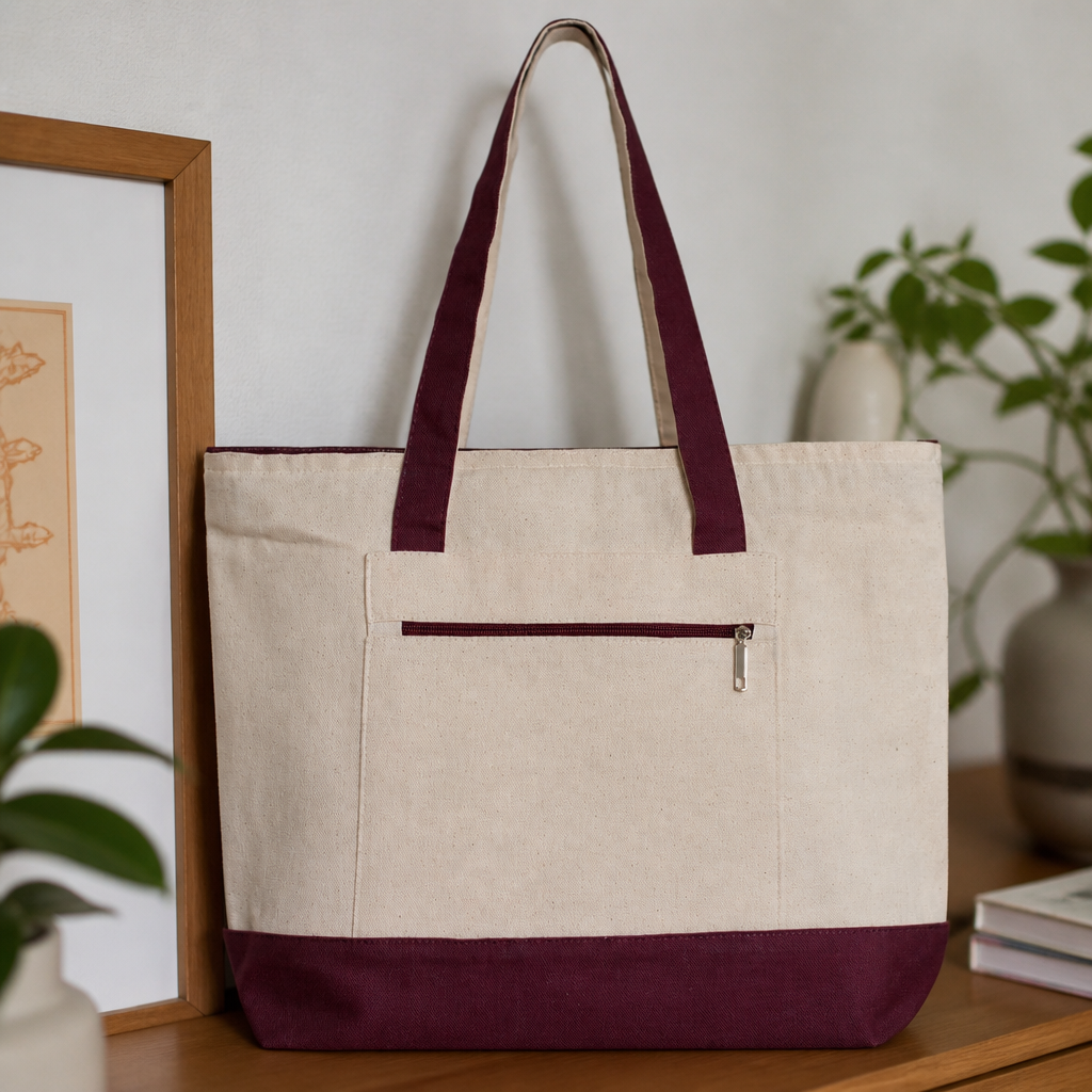 Double Sided Customizable 19L Zippered Tote Bags