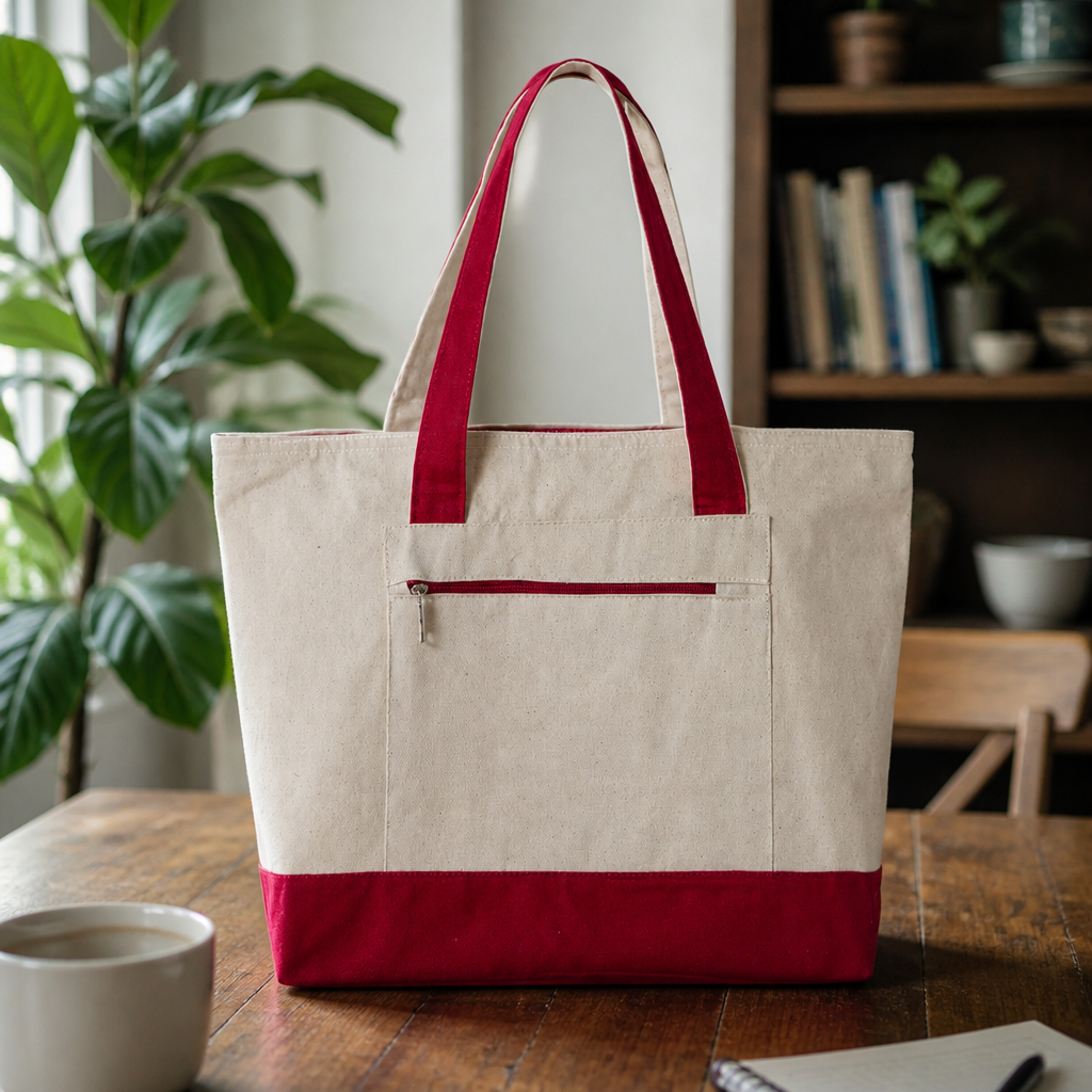 Double Sided Customizable 19L Zippered Tote Bags
