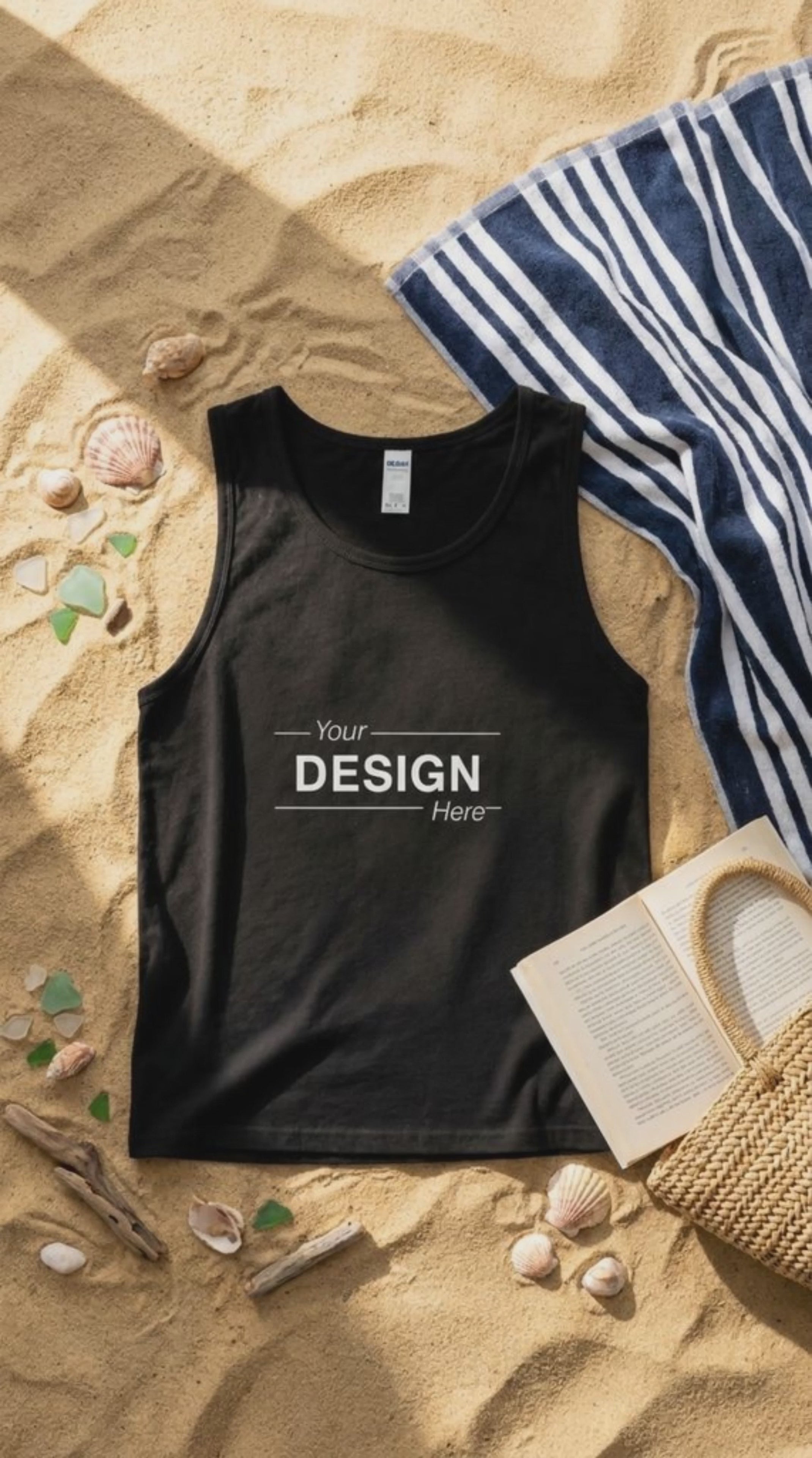 Double sided customizable tank top in black, grey and white